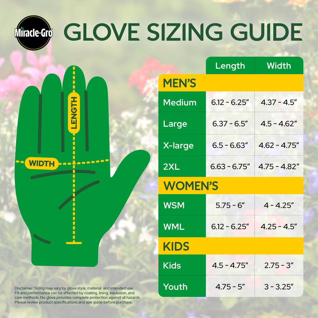 Miracle-Gro Women's Nitrile Coated Grip Floral Pattern Gardening Work Gloves, Extreme Comfort, Excellent Grip, Water Resistant, Pink/Purple, Small, (MG37126/WSM)