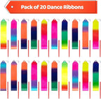20 Pack Ribbon Dancer Wands for Kids,Rainbow Streamers Dance Ribbon,Party Favors Goodie Bags Stuffers,Birthday Decorations,Girls Party Games Supplies,Dance Gymnastics Pretend Play Princess Cat
