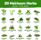 HOME GROWN Premium HERB Seeds Variety Pack - 20 Heirloom Herb Seeds for Planting - 6,000+ Non-GMO Seeds with Plant Markers - Indoor Outdoor Hydroponic Herb Garden - Culinary & Medicinal Herbs