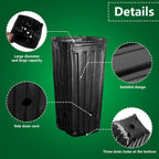 RunNico 60pcs Plastic Deep Plant Nursery Pots,Tall Tree Pots,Black Deep Seedling Container Pots with Drainage Holes for Indoor Outdoor Gardening (3Size-7.8" H+9.4" H+12.2" H)
