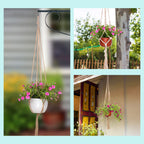 EBOOT 2 Pack 48 Inch Large Macrame Plant Hanger Rope to Hang Flower Pot Plant Holder for Indoor Outdoor Decorations, 4 Legs (Linen Color)