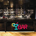 Bar Neon Sign Neon Bar Lights Bar Neon Signs for Home Bar LED Sign Neon Bar Sign Light Up for Home Bar Wall, Bar Lights for Home Bar Living Room Bistro Man Cave Party, 9.8"" x 4.8""