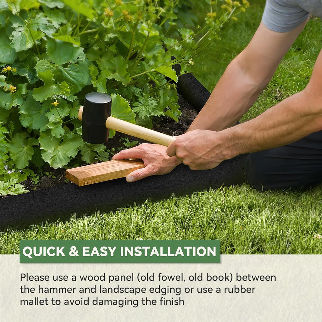 Landscape Edging Kit - 40" L x 6" H Each (20ft Total) Galvanized Bendable Metal Garden Edging for Lawn Yard- No-Dig Hammer-in Heavy Duty Metal Edging Border with 6 Clips