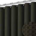 Brown Shower Curtain Waffle Weave Textured Fabric Heavy Duty Shower Curtain Set for Bathroom, Waterproof 256GSM Weighted Hotel Quality Luxury Bath Curtain Set with 12 Hooks, 72Wx72H