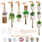 SFENNGPET Macrame Plant Hangers, 6Pack Hanging Planters for Indoor Plants