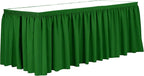Ultimate Textile Pleat Polyester Fabric Table Skirt - Machine Washable Flame Resistant with Clips for Events, Weddings & Trade Shows, Cut & Sewn in Paterson, NJ - Emerald, 7' Shirred Pleat