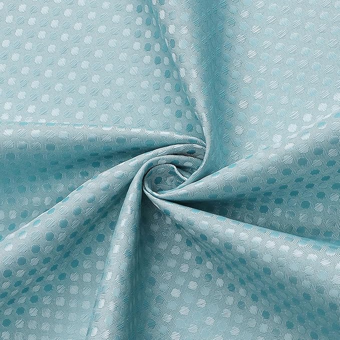 3 in 1 Extra Long Shower Curtain Set-72 W x 84 H, Teal Blue Waffle and PEVA Liner Set with 12 Stainless Steel Hooks, Waterproof Fabric for Bathroom