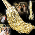100 Pcs Lighted Wedding Wands LED Tinsel Wands Light up Streamers Sparklers for Wedding Send Off and Exits Birthday Party Props Favors(Gold)