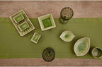 Solino Home Linen Avocado Green Hemstitch Table Runner 48 Inches - 100% Pure Linen Small Table Runner 14 x 48 Inch Ideal for Dresser and Coffee Tables - Classic Hemstitch - Fall, Autumn, Thanksgiving