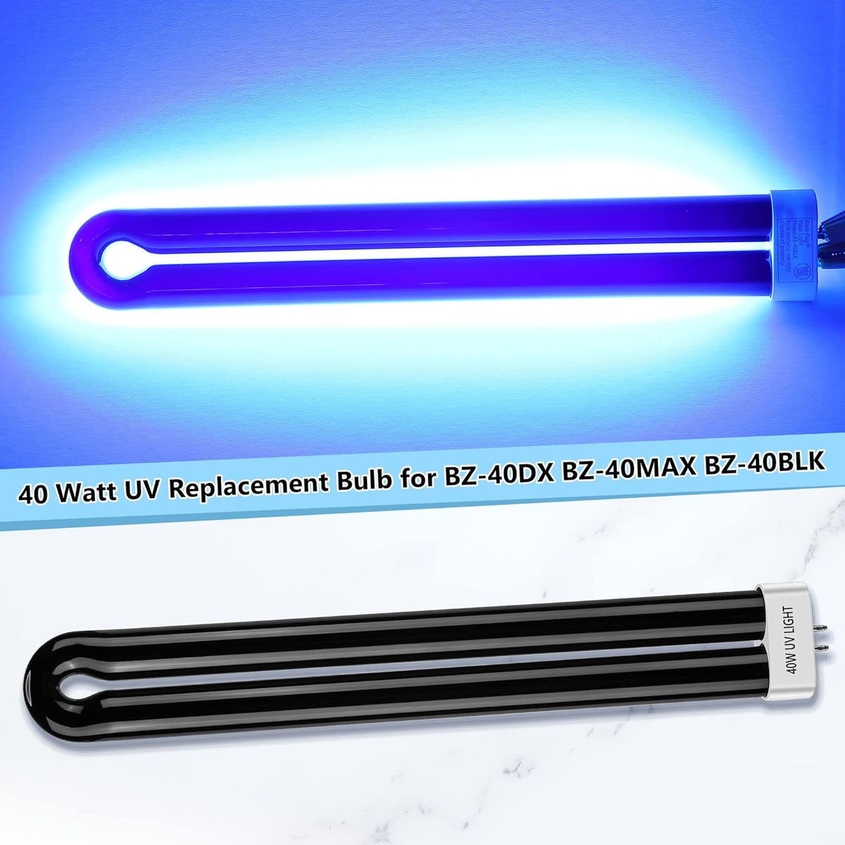 Bug Zapper Replacement Bulbs, 40w Black Light Bulb Compatible with Black Flag Bug Zapper Model BZ-40DX, BZ-40MAX, and BZ-40BLK (2)