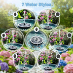 Yzert Solar Fountain with 2000mah Battery & Rotating Rods, Works in Shadow, 3-Level Adjustable Water Height, 7 Nozzles, 3.5W 2026 Glass Outdoor Fountain Pump for Bird Bath, Garden, Pond - White