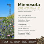 Eden Brothers Minnesota Wildflower Mixed Seeds for Planting, 1 oz, 30,000+ Seeds with Cornflower, Blanket Flower | Attracts Pollinators, Plant in Spring or Fall, Zones