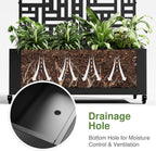Casaphoria Metal Raised Garden Bed with Trellis and Wheels, 72"x47"x16" Planter Box for Climbing Plants, Vegetables & Vines, Features Drainage Holes and Privacy Screen (Black-Helen)