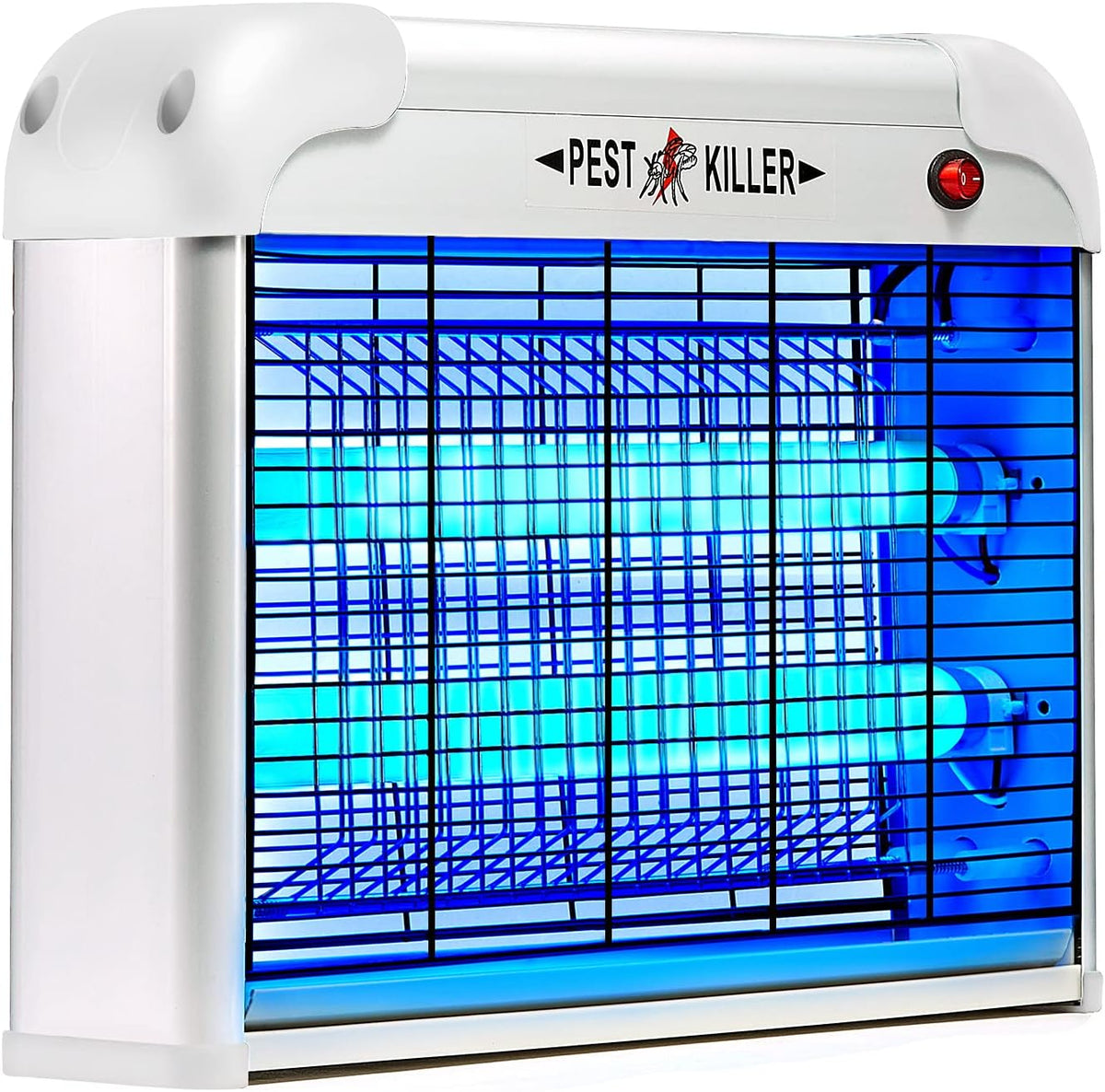 Indoor Electric Bug Zapper, 2800V Powerful Flying Insect Mosquito Killer w/ 20W Blue Light Attract, Plug-in Pest Control Machine for Moth, Fruit Fly, Fungus Gnat, Garage Bug Catcher/Eliminator/Trap