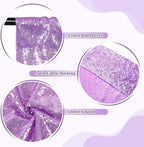 SquarePie Sequin Backdrop Less Transparent Background Sparkly Curtain for Wedding Party 10FT x 10FT Lavender