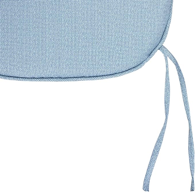 SleepMan Outdoor 17"x16" Chair Cushions with Ties Set of 6, Water Resistant All Weather U-Shape Seat Pads for Patio Garden Furniture Indoor Fade Resistant Patio Cushions (Light Blue)
