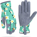 Womens Gardening Weeding Working Gloves, Leather Garden Glove for Women Thorn Proof No Stab for Digging, Planting,Pruning