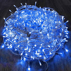 88FT 240LED Extra-Long Connectable String Lights Indoor Outdoor Clear Wire, Blue Christmas String Lights, Plug in Twinkle Fairy Light with Timer for Wedding Patio Tree Yard Christmas Decorations