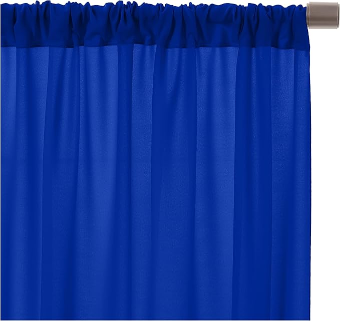 AK TRADING CO. 10 feet x 10 feet Polyester Backdrop Drapes Curtains Panels with Rod Pockets - Wedding Ceremony Party Home Window Decorations - Royal Blue (DRAPE-5x10-ROYAL)