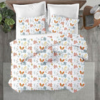 Kotton Culture 3 Pc Twin Size Duvet Cover Set- 100% Egyptian Cotton Sateen 600 TC Ultra Soft Premium Durable Comforter Cover Zipper Closure & Corner Ties (Rain Forest, Twin/Twin XL 68" X 90")