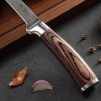 Wakoli EDIB Big Master Knife Foot Knife 14.5 cm blade 67 layers of real Big Master steel with Pakka wood handle I Premium Big Master Kitchen Knife and Cooking knife gift wrap