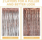 10 Pack Brown Backdrop Curtain 3.2ft x 8.2ft Metallic Tinsel Foil Fringe Curtains Photo Booth Background for Birthday Party Decoration Baby Shower Engagement Wedding Christmas Decoration (Brown)