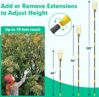 Fruit Picker, 66 Inch Long Heavy Duty Fruit Picker Tool with Fruit Basket, Adjustable Splicing Extension Fruit Picker Pole Fruit Picking Grabber