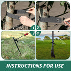Suzile 120 Pcs Tree Stake Kit, Heavy Duty Tree Staking and Supports for Leaning Trees Include 11. 8'' Steel Stakes 15. 8'' Support Straps 13. 12 ft Ropes for Anchoring Hurricane Protection (Black)