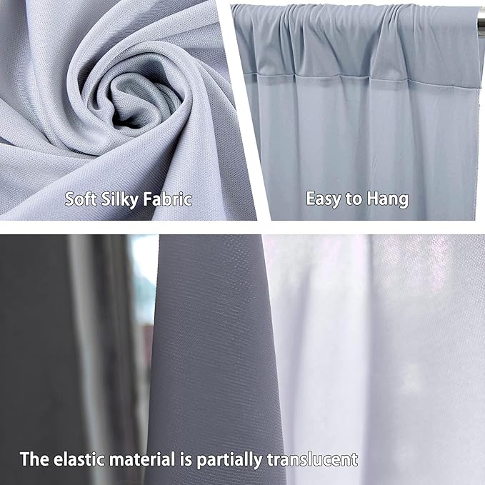 10 x 7 Feet Purple Gray Backdrop Curtain for Partie, Background Curtains for Photoshoot, Birthday, Wedding, Halloween, Thanksgiving, Christmas Day, New Year Party Decorations 5Ft x 7Ft, 2 Panels