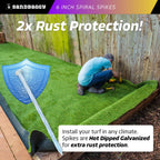Sandbaggy 6 Inch Galvanized Artificial Turf Stakes - Spiral Landscape Nails - Ground Spikes/Pins for Synthetic Grass, Lawn, Edging, Weed Barrier Fabric, Garden (Steel (7 Gauge), 400)