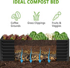 6x2x2FT Galvanized Raised Garden Bed,Planter Raised Beds-Metal Garden Box,Large Plant for Outdoor Planting, Vegetables Bed，Flower,herb-Black