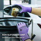 Manusage Safety Work Gloves for Men and Women - Nitrile With Touchscreen Fingers and Grip - Mechanics Gloves (Size XXL, Purple, 24-Pairs)