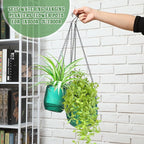 Maxcheck 4 Pcs Self Watering Hanging Planters Indoor Gift 6.5'' 4.5'' Hanging Flower Pots Baskets Outdoor Self Watering Plant with 3hooks Drainage Holes for Home(Emerald,Grey)