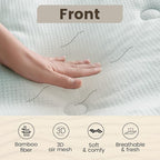 QUIETSEA Reversible Short Queen Mattress Topper Egg Crate Memory Foam Mattress Topper, Bamboo Viscose Mattress Pad Short Queen, Noiseless Waterproof Mattress Cover with Deep Pocket up to 21", 60"x75"