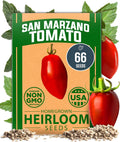 HOME GROWN San Marzano Tomato Seeds – 66 Heirloom, 𝗡𝗢𝗡-𝗚𝗠𝗢, 𝗨𝗦𝗔-𝗦𝗢𝗨𝗥𝗖𝗘𝗗 Seeds – High Germination Tomatoes for Indoor & Outdoor Growing – Classic Paste Variety for Gardeners & Home Use
