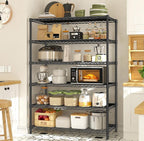 6 Tier Metal Shelving 75" H Adjustable Storage Shelves, 1200LBS Wire Shelving Unit for Storage Rack, Metal Shelves for Pantry Shelves, Garage, Kitchen, 75" Hx 36" Wx 18" D