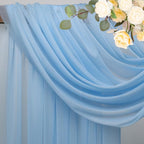 Wokceer Dusty Blue Wedding Arch Draping Fabric Backdrop 4 Panels 28.7" X 20FT Sheer Drapes Fabric for Wedding Arbor Ceremony Party