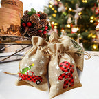 CCINEE 36pcs Christmas Drawstring Goody Candy Gift Bags, 4x6 Inch with Double Jute Drawstrings for Xmas Party Favors