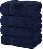 Chakir Turkish Linens Premium Cotton Absorbent Turkish Towels (Hand Towel - 4 Piece Navy Blue)