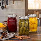 WELLIFE Large Mason Jars,4 Pcs Wide Mouth Mason Jars 32 Oz for Food Storage, Overnight Oats,Honey,Sauces,Meal Prep,Salad,Yogurt