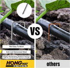 HongWay 360 Pack 6 Inch Landscape Staples, Galvanized Garden Staples 11 Gauge Ground Stakes Landscaping Fabric Pins Plant Cover Stakes Yard Staples for Lawn Fence Tent Hose Drip Irrigation Tube