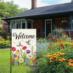 Welcome Flags for Outside,Spring Hummingbird Garden Flag for Yard Patio Lawn Decoration,12x18 Inch Double Sided