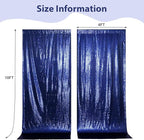 SquarePie Sequin Backdrop Curtain 8FT x 10FT Navy Blue Satin Backing Fabric Photography Background for Wedding Patry 4FT x 10FT 2 Panels