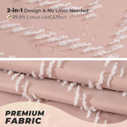 Long Blush Pink Boho Shower Curtain Cute Shower Curtain Textured Tufted Chevron Striped Minimalist 72 x 78 Bathroom Shower Curtains