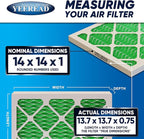 14x14x1 MERV 13 Air Filters, 6-Pack, Actual Size: 13.70” x 13.70” x 0.75”, Pleated Design with Enhanced Filter Media for Superior Filtration,Perfect for HVAC, AC & Furnace Systems