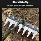 Iron Rake 2.0, Upgraded Iron Weeding Rakes 2.0, Iron Rake for Gardening and Weeding, Multifunctional Heavy-Duty Iron Rakes Gardening Hand Weeder Tools, Durable ＆ Lightweight (8 Teeth)