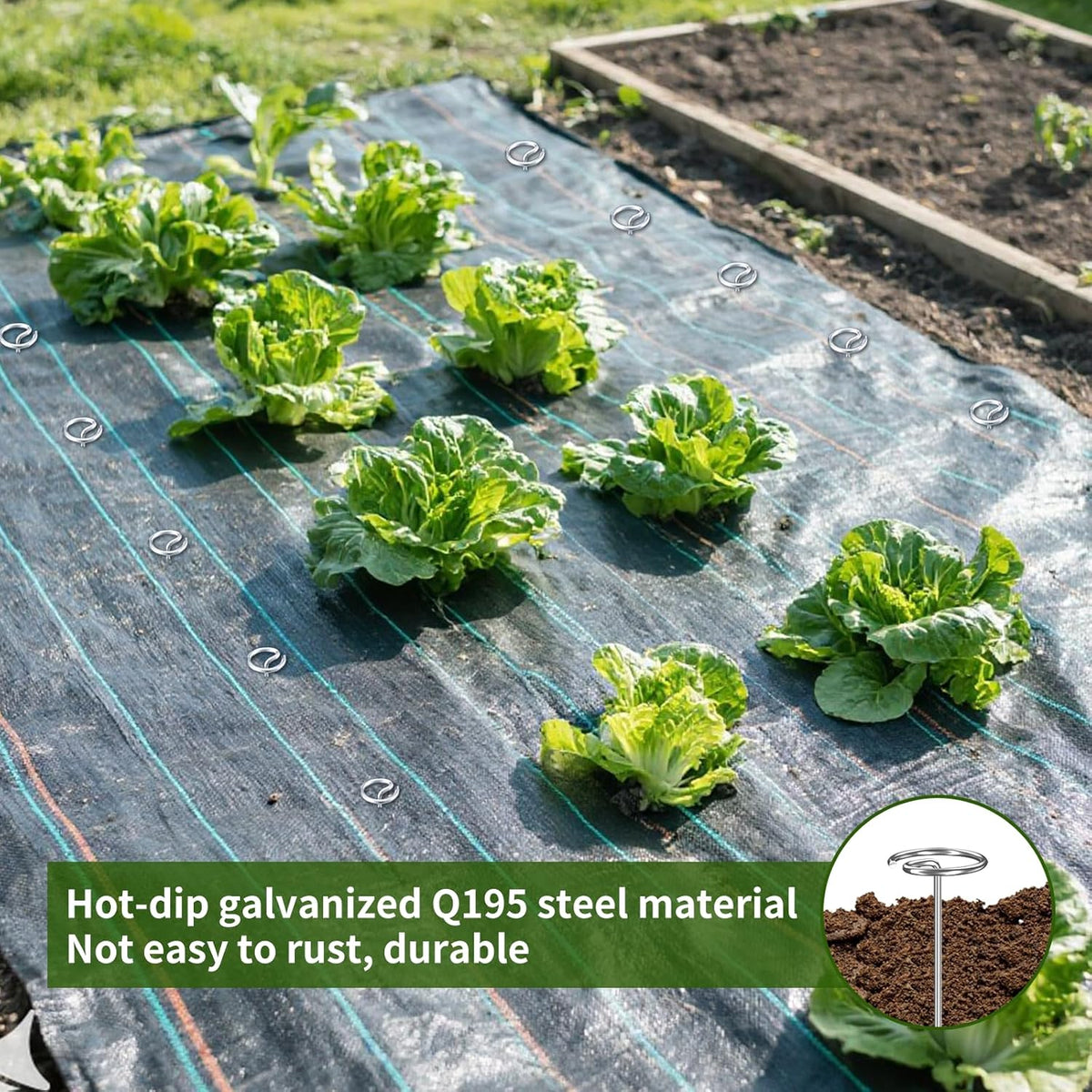 150 Pcs 6 Inch Landscape Fabric Staples, Tensile Strength 450-500Mpa -Non-Bending Garden Stakes Pins, Landscape Staples for Landscaping and Securing Lawn Fabric Weed Barriers (G-150)