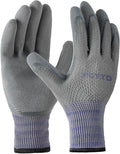 Gardening Gloves for Men 6 Pairs, Garden Gloves for Pruning Flower Rose, Weeding, Digging, Raking, Flower gloves with Rubber coating (Medium, Grey)