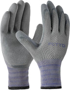 Gardening Gloves for Men 6 Pairs, Garden Gloves for Pruning Flower Rose, Weeding, Digging, Raking, Flower gloves with Rubber coating (Medium, Grey)