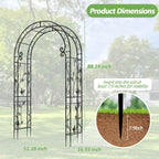 Trellume Garden Abor - 88"(H)*51"(L), Sturdy Metal Garden Arch with Rust-Resistant Finish, Trellis for Climbing Plants Outdoor, Ideal as Wedding Arches for Ceremony（20MM Pipe）